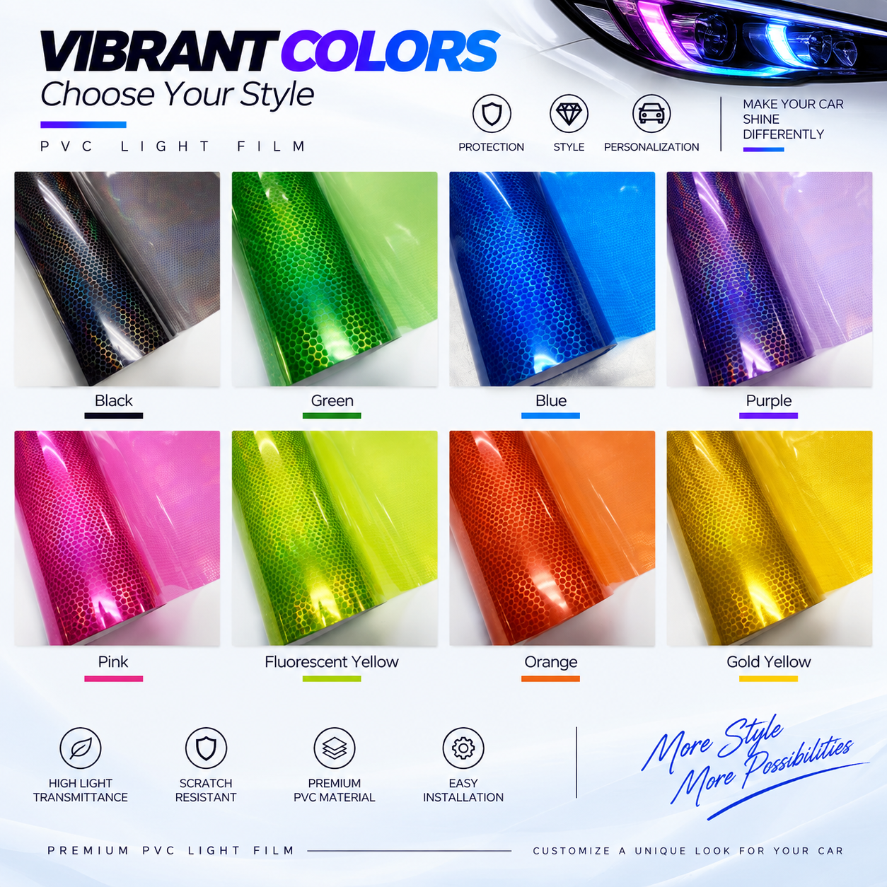 PVC vibrant colors